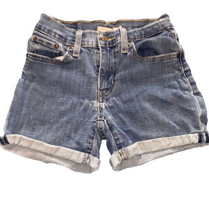 Girls Levi's Denim Mid Length Shorts Size 24 Blue